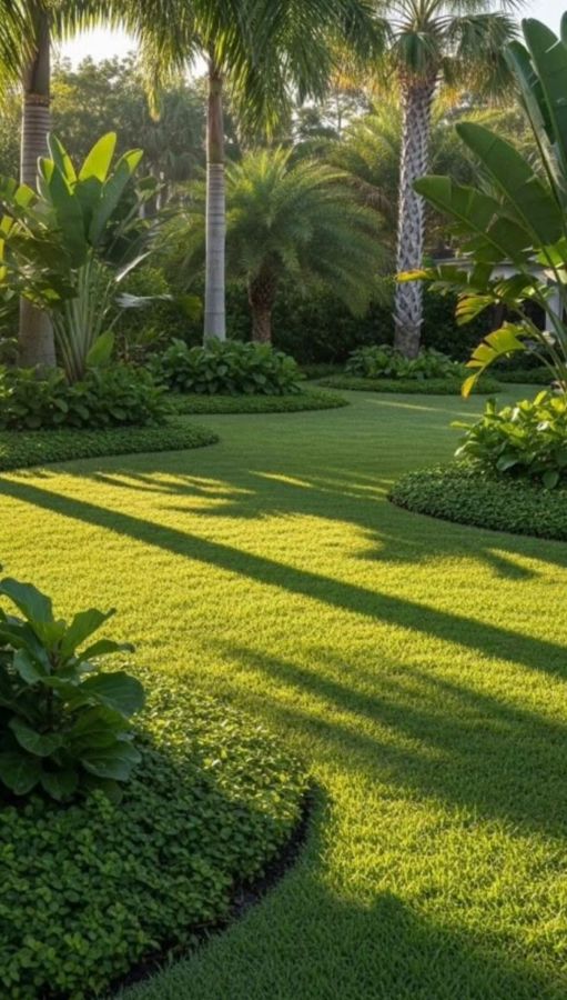 Garden sprinkler irrigation among rose beds