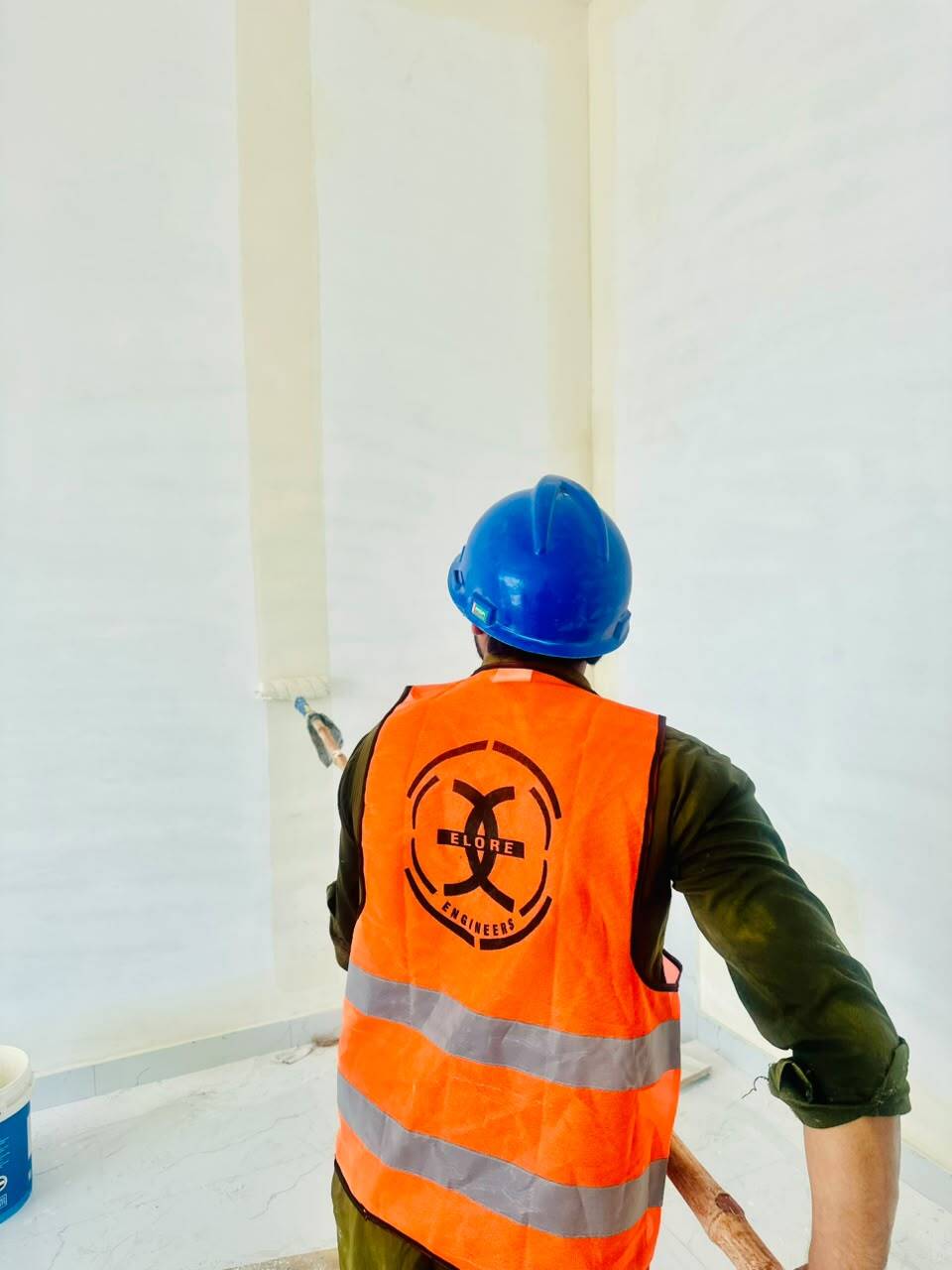 Room under renovation with framing exposed